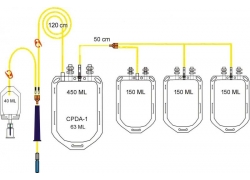 Контейнеры для крови Контейнер для крови WEGO с раствором CPDA-1 450/150/150/150 мл с аксессуарами