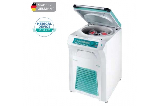 Медицинская центрифуга ROTIXA 500RS расположена на полу без ротора, рефрижераторная - 2