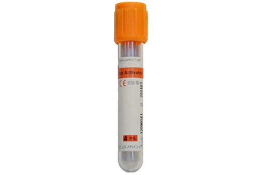 CDOP 012 Вакуумная пробирка, 7 мл, активатор свертывания, оранжевая, 16x100 мм ПЭТ - 1