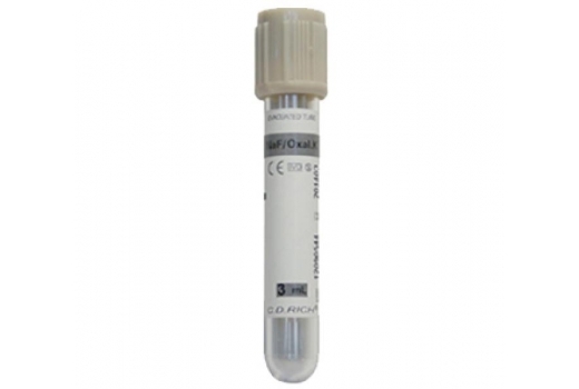 CDGYP 040-1 Вакуумная пробирка, 5 мл, калий оксалат + натрий фторид, серая, 13x100 мм ПЭТ - 1